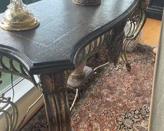 Bronze base console table