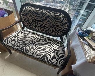 Zebra designer loveseat