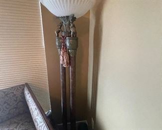 very tall floor lamp with elephants