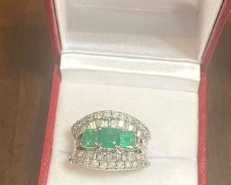 Emerald and Diamond Ring