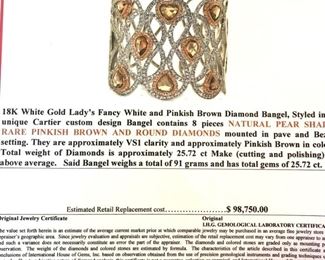 Cartier Design.  Retail appraisal over 98,000