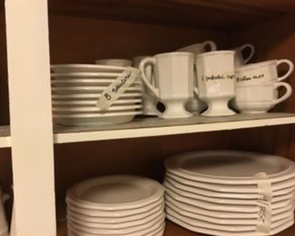 Kitchen - Pfaltzgraff pedestal cups, coffee cups, salad plates