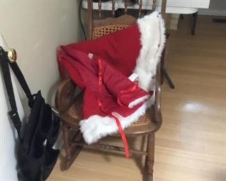 Office - has Christmas items, desk, chair, electronics, suitcases, stuffed animals, and more