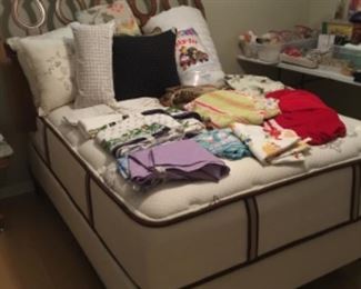 Bedroom - full size mattress, box spring & frame - like new - Stearns & foster