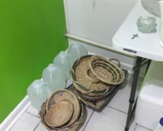 Downstairs - baskets & purified water