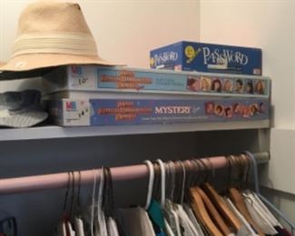 Downstairs- clothing, hats, games & miscellaneous