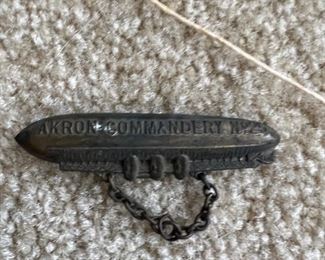 Akron Commandery No. 25 Zeppelin, airship pin back