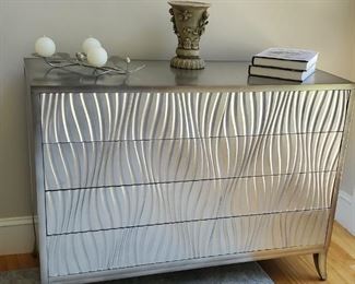 Silvered wave front cabinet- Vanguard Furniture