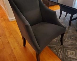 Set of six DONGHIA Dining chairs, four sides, two arms