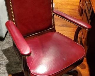 Studded leather desk chair