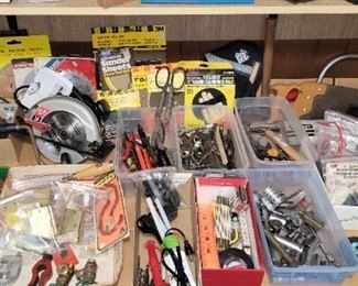 Garage Tools-screwdrivers, wrenches, sockets, SKILSAW and blades, painting supplies and more!