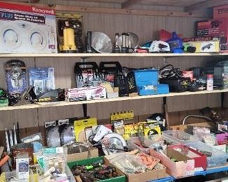 Garage tools-staple guns, flashlights, shop lights, step bumper receiver, auto supplies, drill bit sets, Wagner Power Scraper and more!