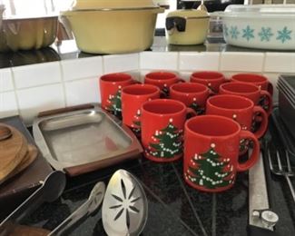 Western Germany Pottery Christmas Mugs