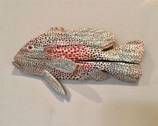 Artist Signed Wooden Fish