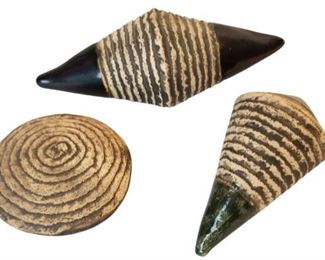 3 Stoneware Rattles
