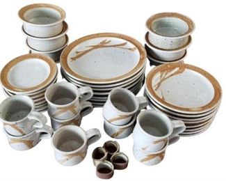 8 Person Charles Halling Signed Pottery Dish Set