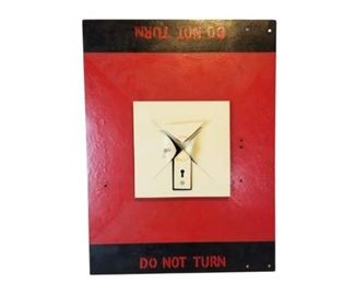 DO NOT TURN Unsigned Mixed Media Wall Painting/Sculpture