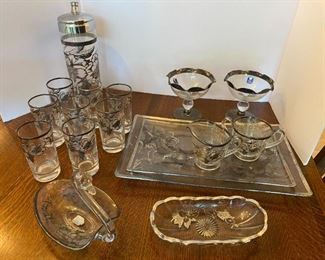 Rockwell Silver Co. Glasses, barware, serving trays