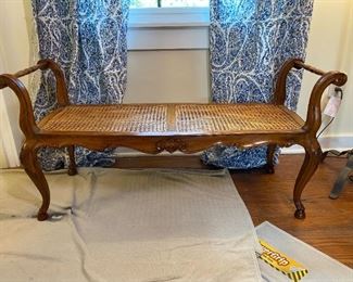 Country French Style Cane Bench