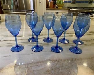 Cobalt blue wine goblets