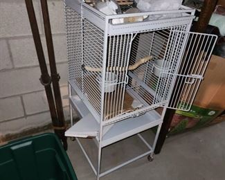 large, metal bird cage