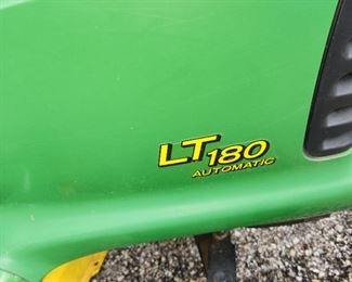 John Deere LT 180 riding mower, starts and runs great, 48 inch mower deck