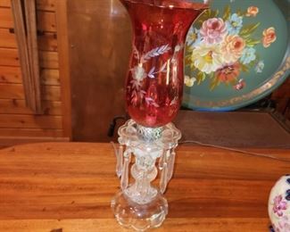pair of these antique crystal lamps