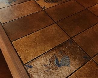 tile top on dining table