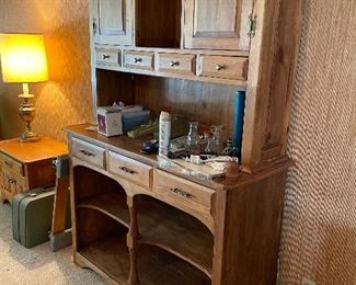 Hutch comes apart and has electrical access up top. 