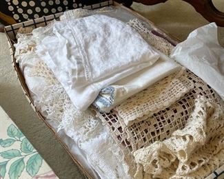 Lots of doilies and crocheted items. 