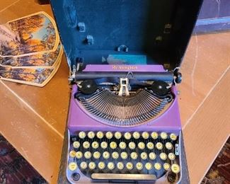 Purple Remington Portable Typewriter