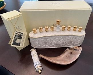 Mezuza & Menorah by Lenox, Shofar by nature