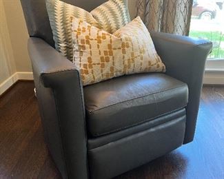Crate & Barrel, Leather Swivel/Recliner