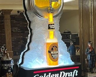 Michelob Pure Cold Golden Draft bottle & keg motion lighted sign