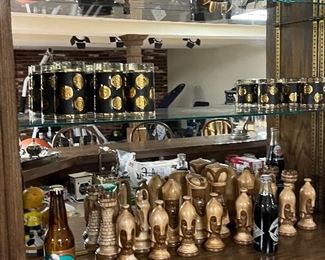 Vintage Libby black & gold MCM bar glasses