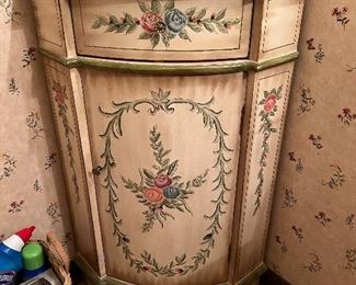 Hand painted corner cabinet