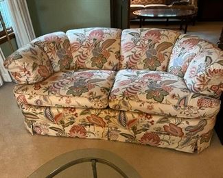 2 loveseats, custom upholstered