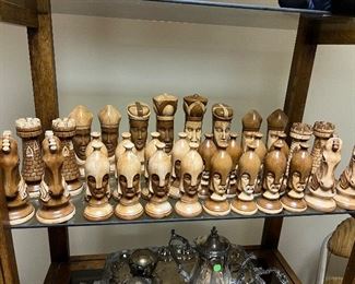 Hand painted ceramic chess set