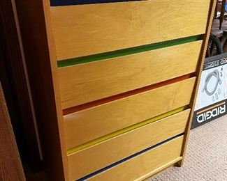 Wooden primary colors dresser