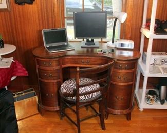 Kidney Shaped Desk, Vintage Electronics