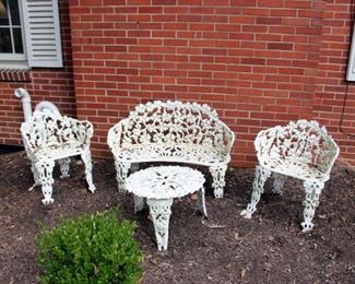 4 pc. Cast Iron Garden Bench Set

