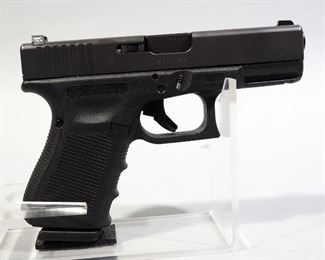 Glock 19 Gen 4 9x19mm Pistol SN# BDVN082, Trijicon Night Sights, Adjustable Back Straps, Mag Loader, 3 Total Mags, Paperwork, In Hard Case
