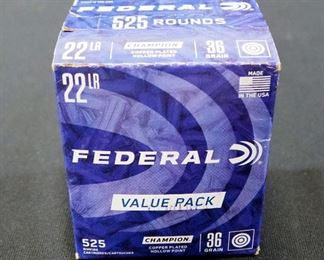 Federal .22 LR Ammo, Approx 525 Rds, Local Pickup Only
