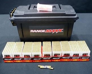 American Eagle .22 LR Ammo, Approx 454 Rds, And RangeMaxx Ammo Field Can And Ear Plugs, Local Pickup Only

