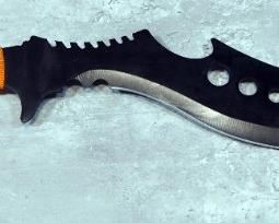 Fantasy Knife And Serrated Machete, Both With 11" Blades, Both In Nylon Sheaths
