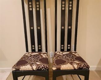A pair of Charles Rennie McIntosh Argyle Chairs by Bernhardt.