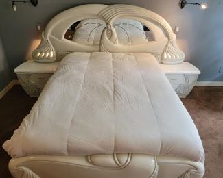 Queen size Bed with matching mirrored Dresser by Gina Furniture