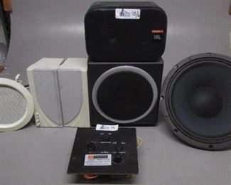 LOT OF 6 SPEAKERS/DRIVERS/ACCESSORIES INCLUDING JBL CONTROL ONE MONITOR