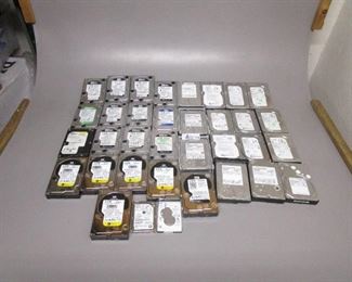 BOX HARD DRIVES OVER 30 PIECES VARIOUS SIZES INCLUDING 1TB, 500 GB AND MORE