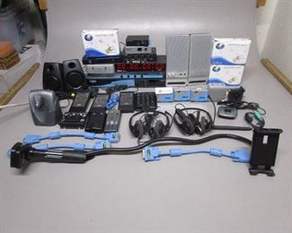 BOX ELECTRONICS INCLUDING GEFEN 4X11 DVI SWITCHER,GEFEN USB 400R, GEFEN HDSDI TO HDMI SCALER, GEFEN POWER SUPPLIES HONEYWELL ACTIVLINK, BLACK MAGI...